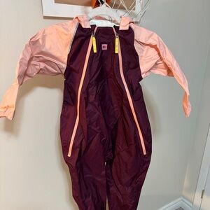 MEC Kids Rain (Newt) Suit in Pink and Maroon